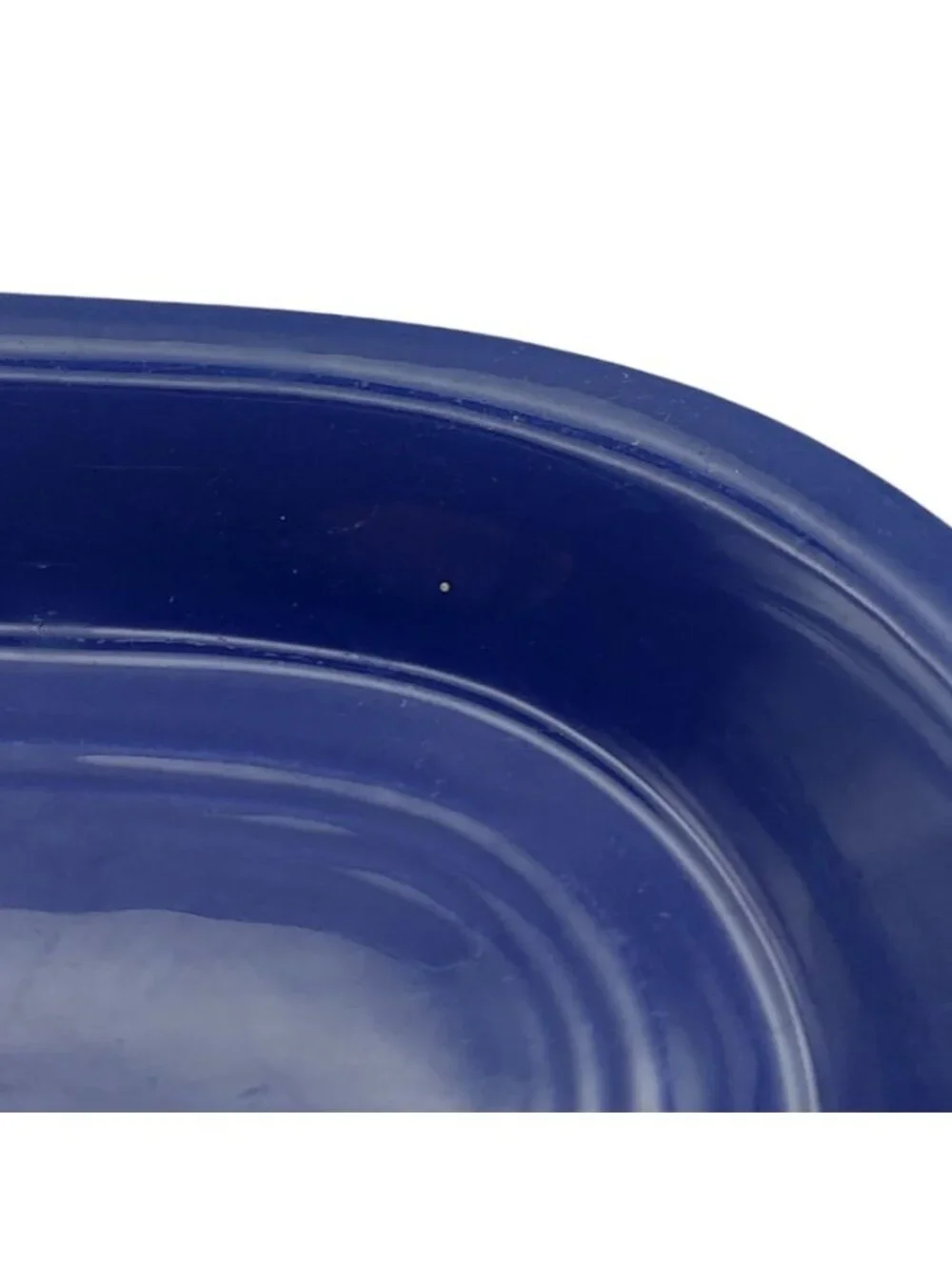 Homer Laughlin Fiestaware Cobalt Blue Ceramic Oval Bread Utility Tray Vintage